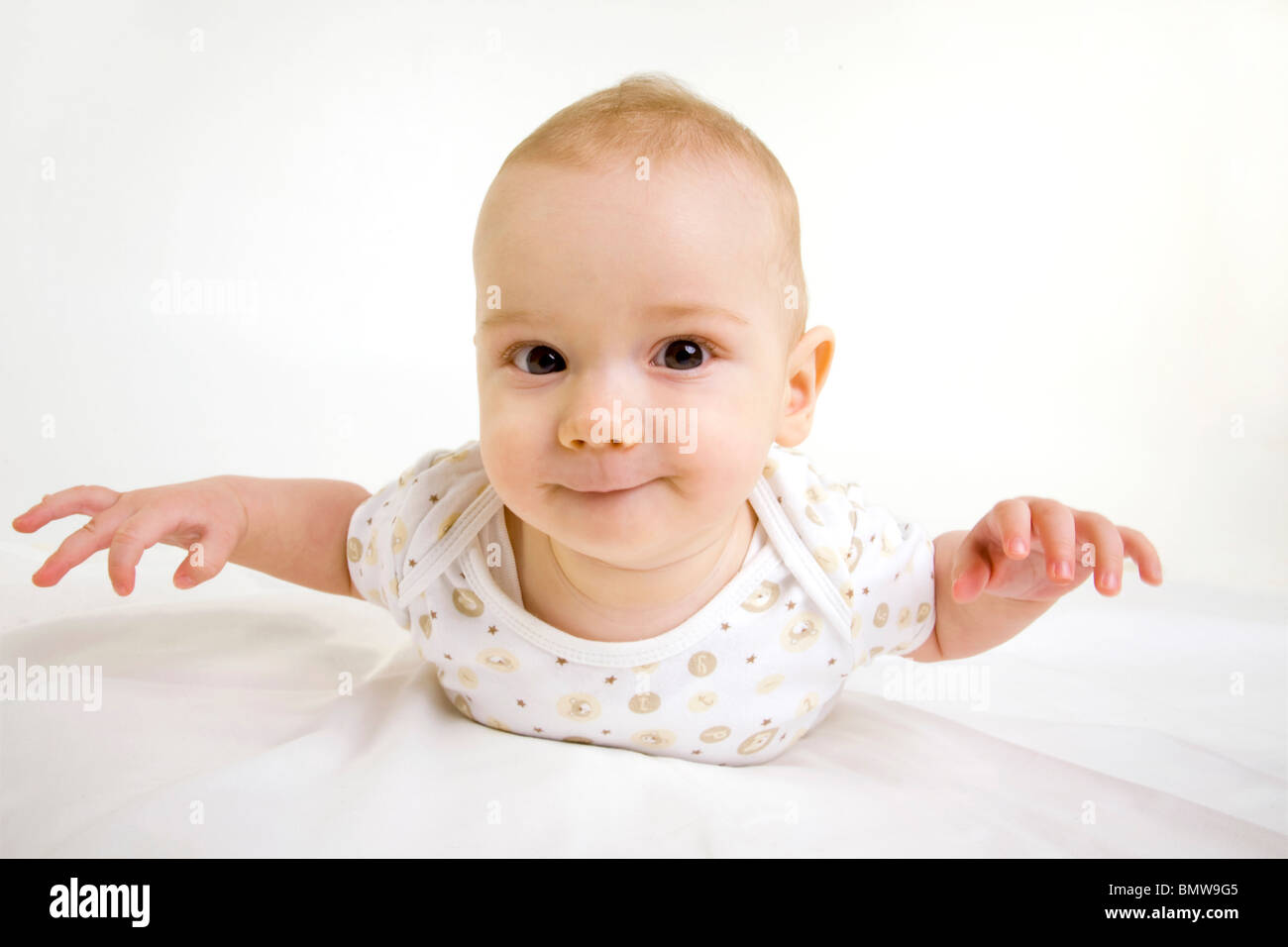 portrait of adorable baby on white background Stock Photo - Alamy
