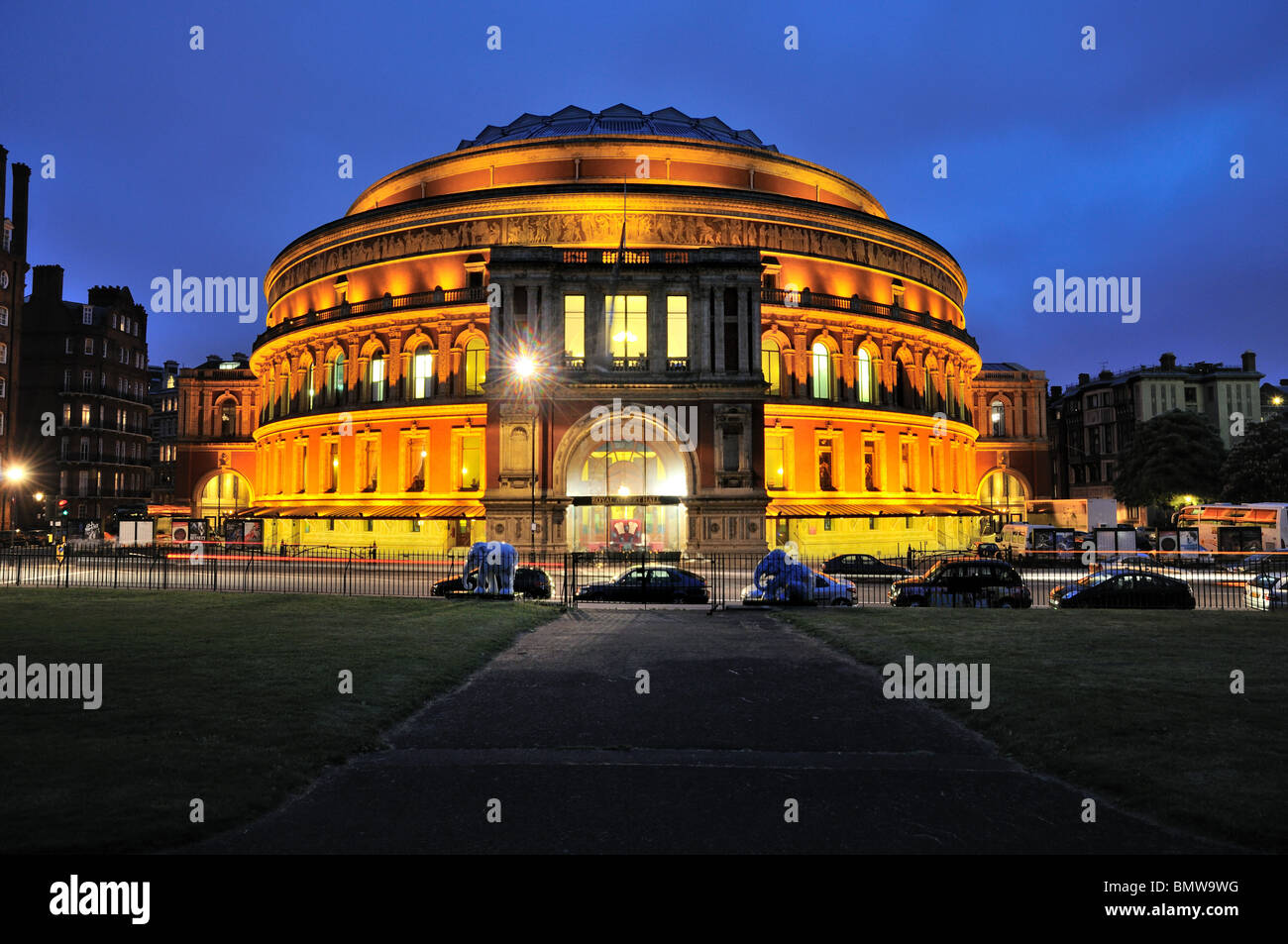 Royal Albert Hall at night Stock Photo