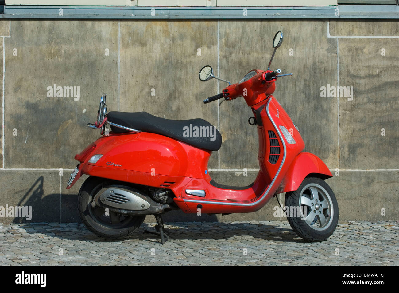 Old fashioned Vespa scooter Berlin Germany Stock Photo