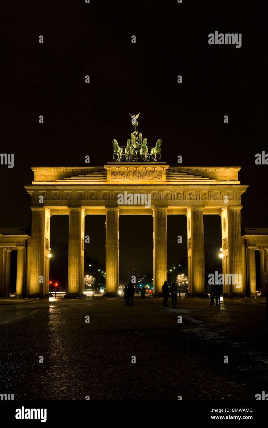 Brandenburg Gate Quadriga at night Berlin Germany Stock Photo