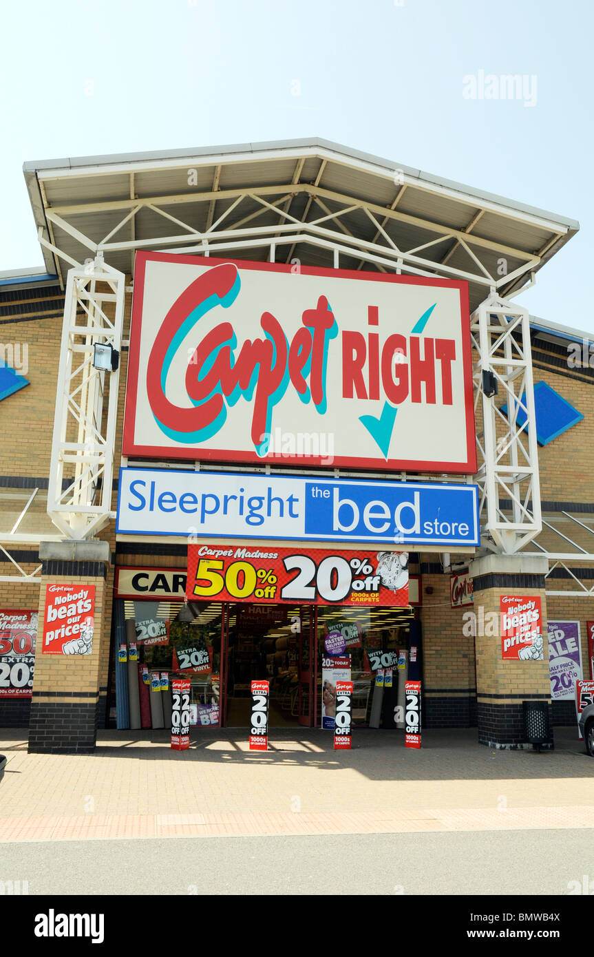 Carpet Right store, Retail Park, Peterborough. Stock Photo