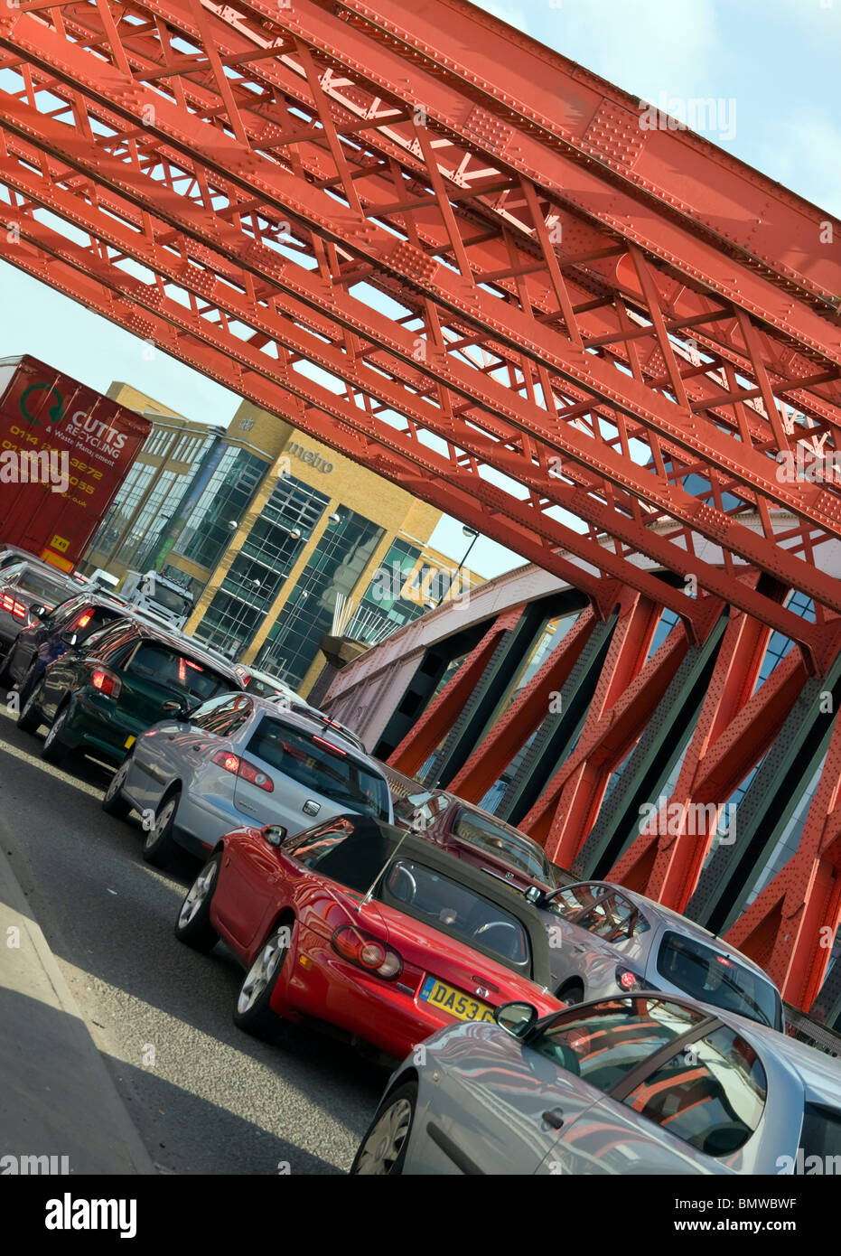 Traffic Entering Salford Stock Photo Alamy