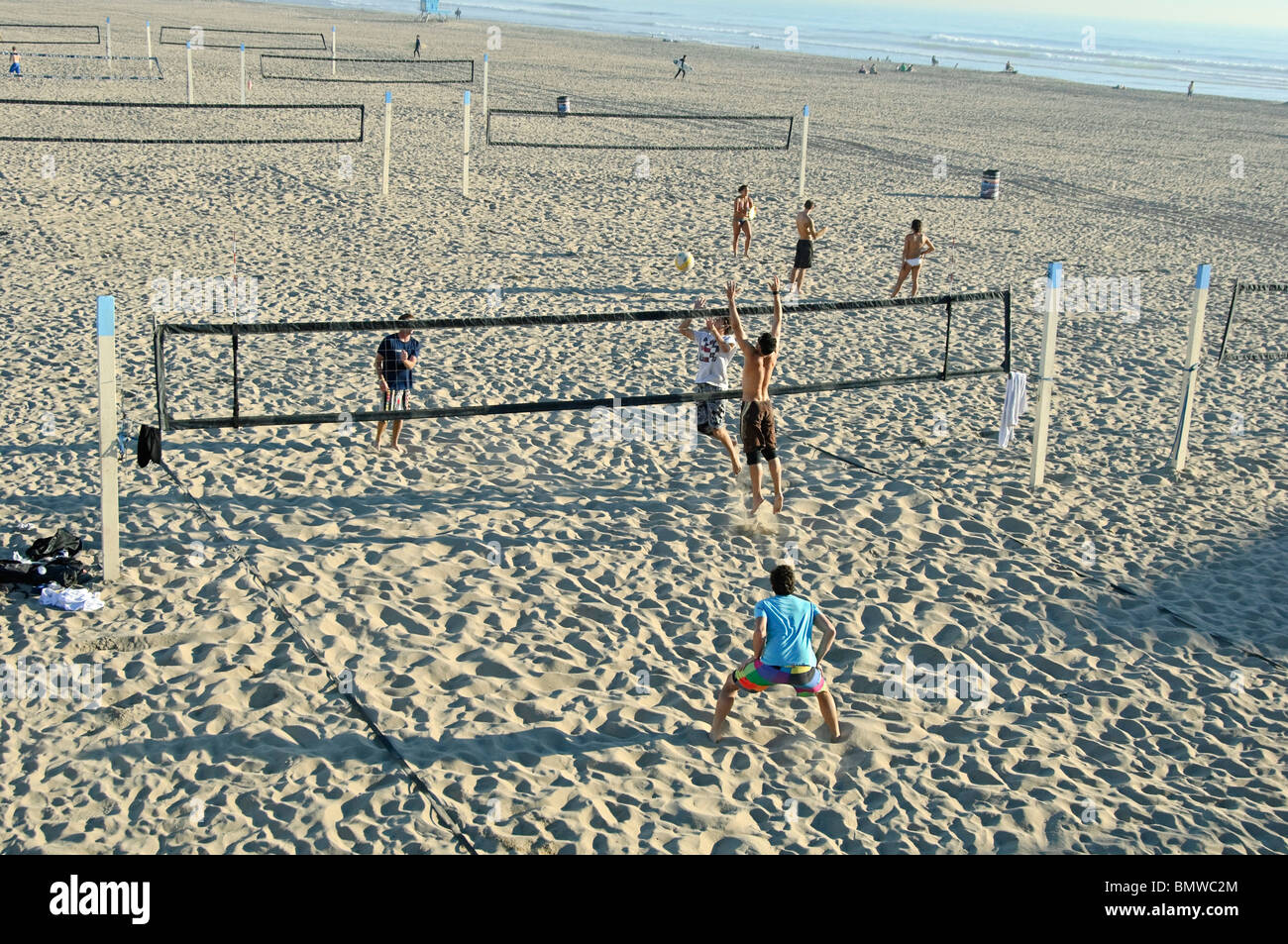 Beach volleyball at Huntington Beach California Stock Photo Alamy Beach volleyball at Huntington Beach California Stock Photo Alamy