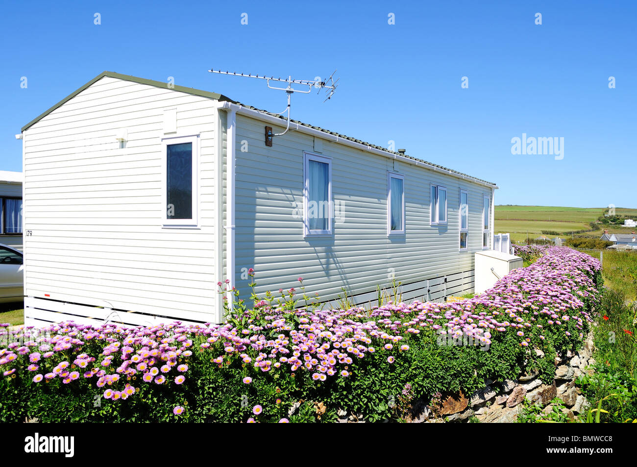 a holiday park home near padstow in cornwall, uk Stock Photo