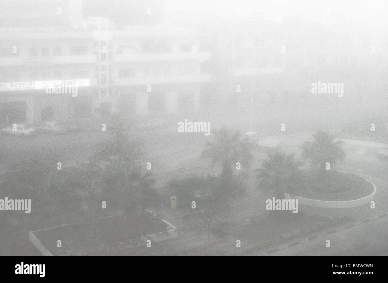 Dubai UAE Foggy Street Scene Stock Photo - Alamy
