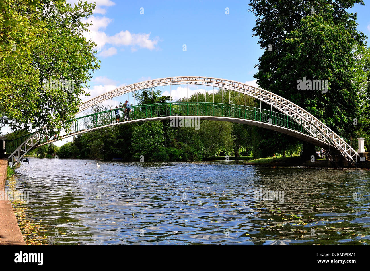 Iron Arch Bridge of river Ooze in Bedford Stock Photo