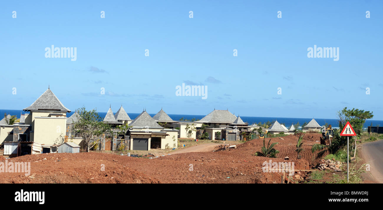 panoramic view of construction site of private luxury villas Stock Photo
