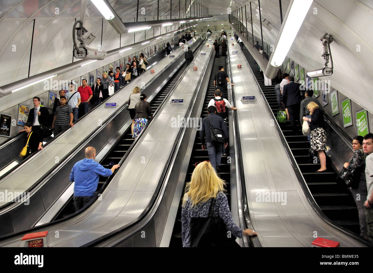 Escalators at Holborn Underground Station, High Holborn, London Borough of Camden, Greater London, England, United Kingdom Stock Photo