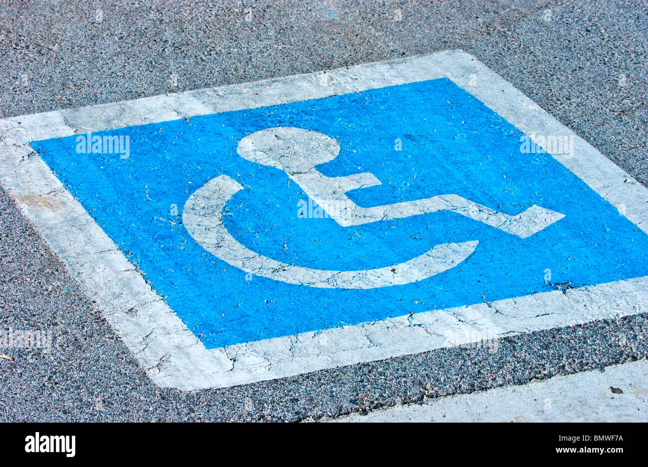 Handicapped parking space Stock Photo