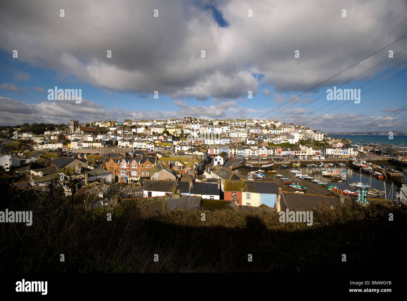 Brixham Devon UK Harbor Harbour Houses Stock Photo Alamy