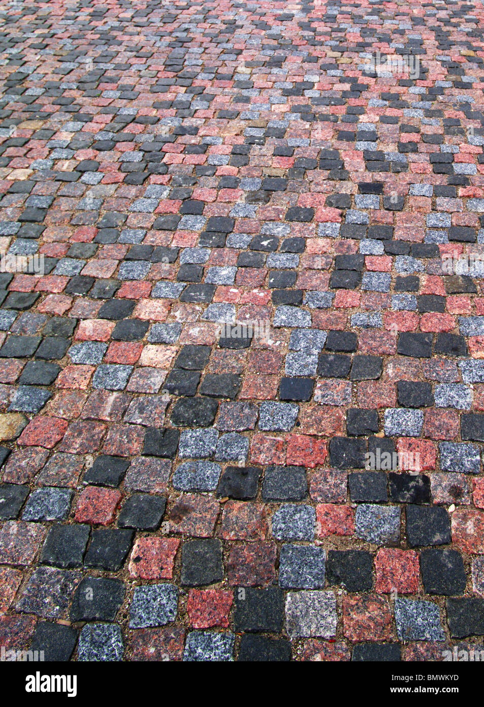 Old cobblestone pavement texture, background vertical Stock Photo
