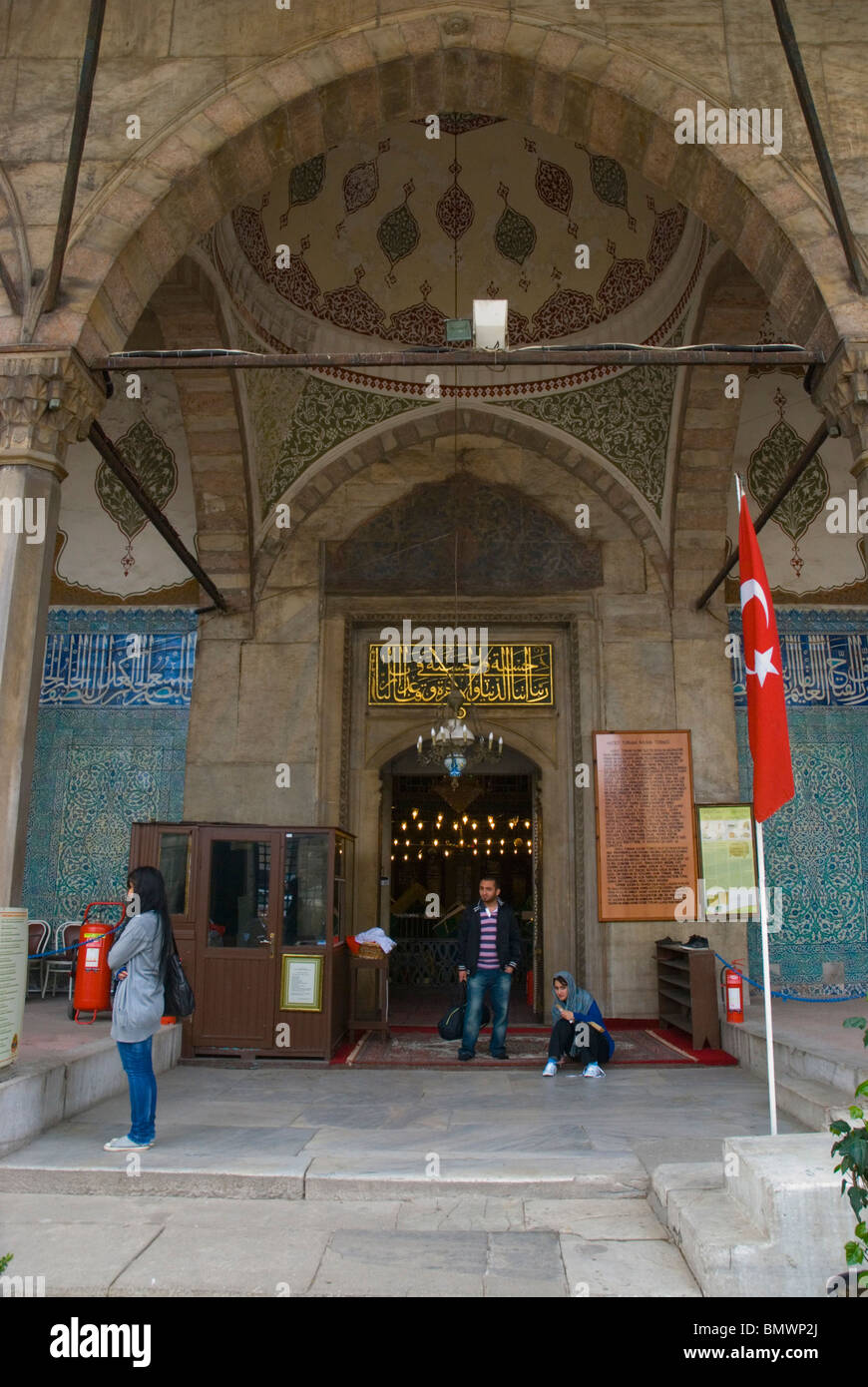 Entrance to the tombs by Yeni Camii mosque Sultanahmet Istanbul Turkey Europe Stock Photo