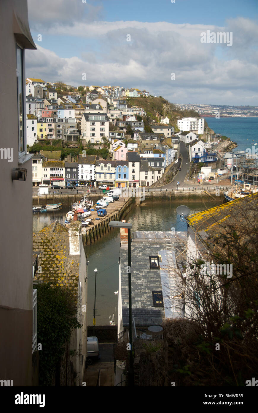Brixham Devon UK Harbor Harbour Houses Stock Photo Alamy