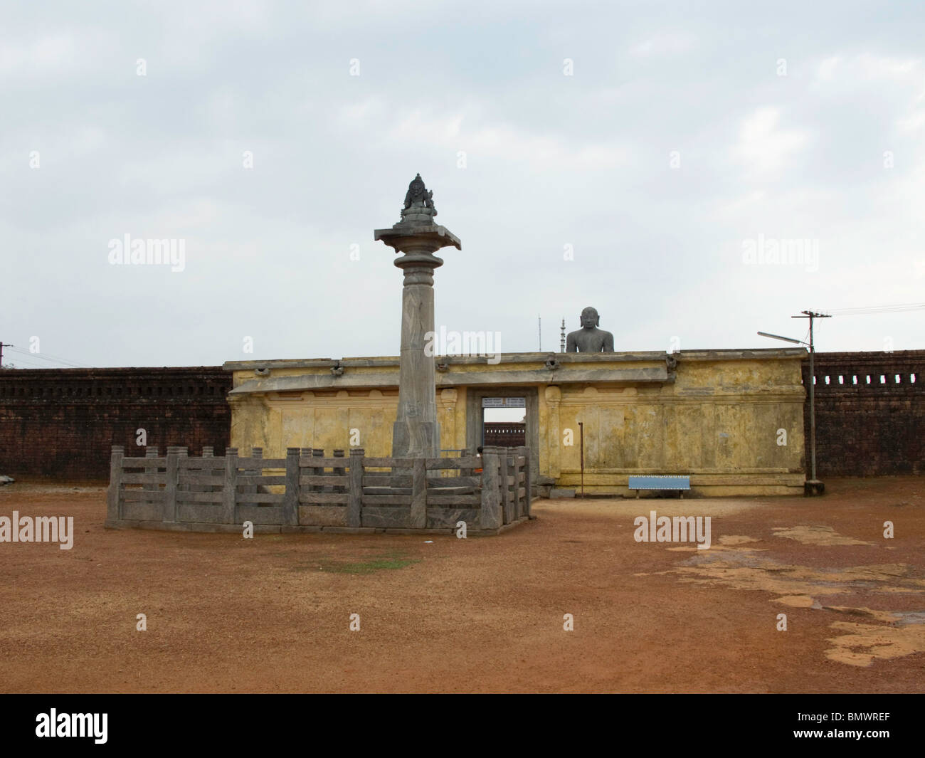 The massive 42 feet monolithic statue of Bahubali the Gomateshwara at
