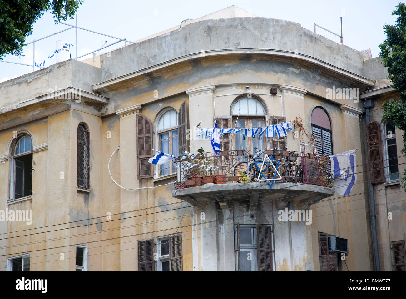 Balcony - architecture detail - Tel Aviv Stock Photo