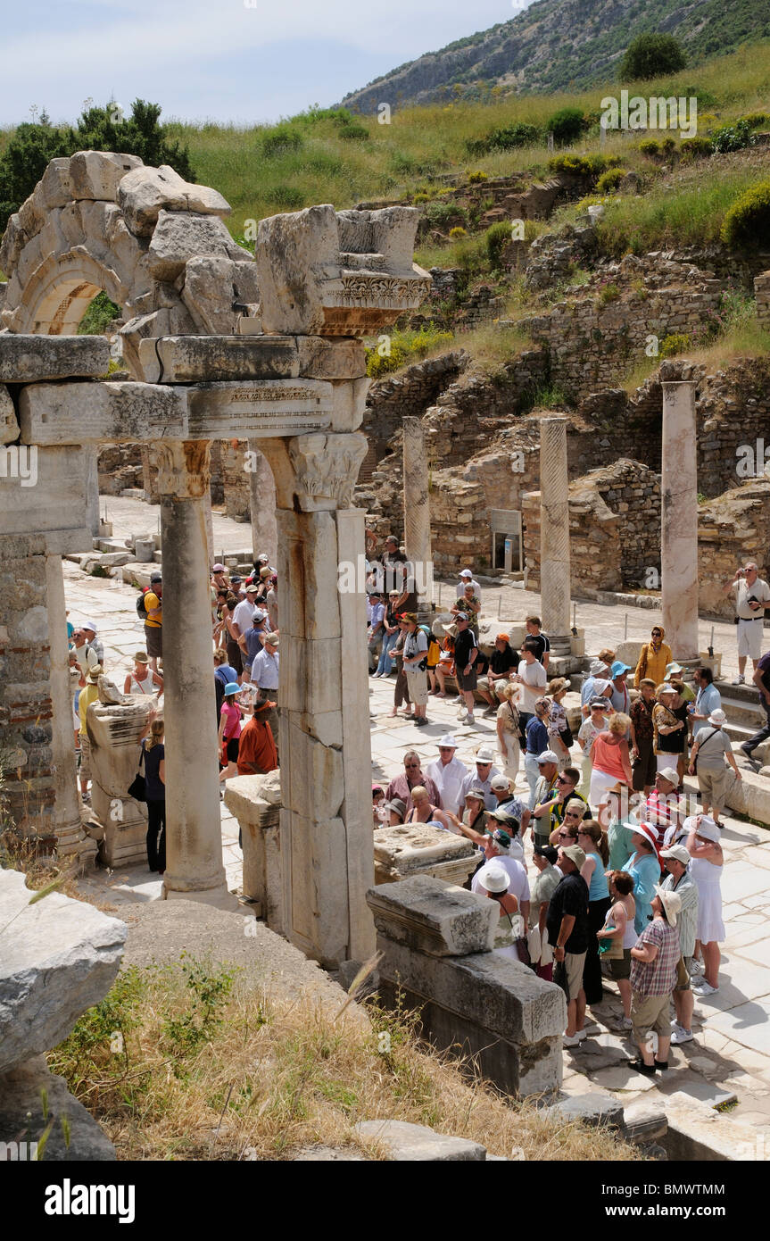 Curetes Street Ephesus a Turkish historical site tourists outside The ...