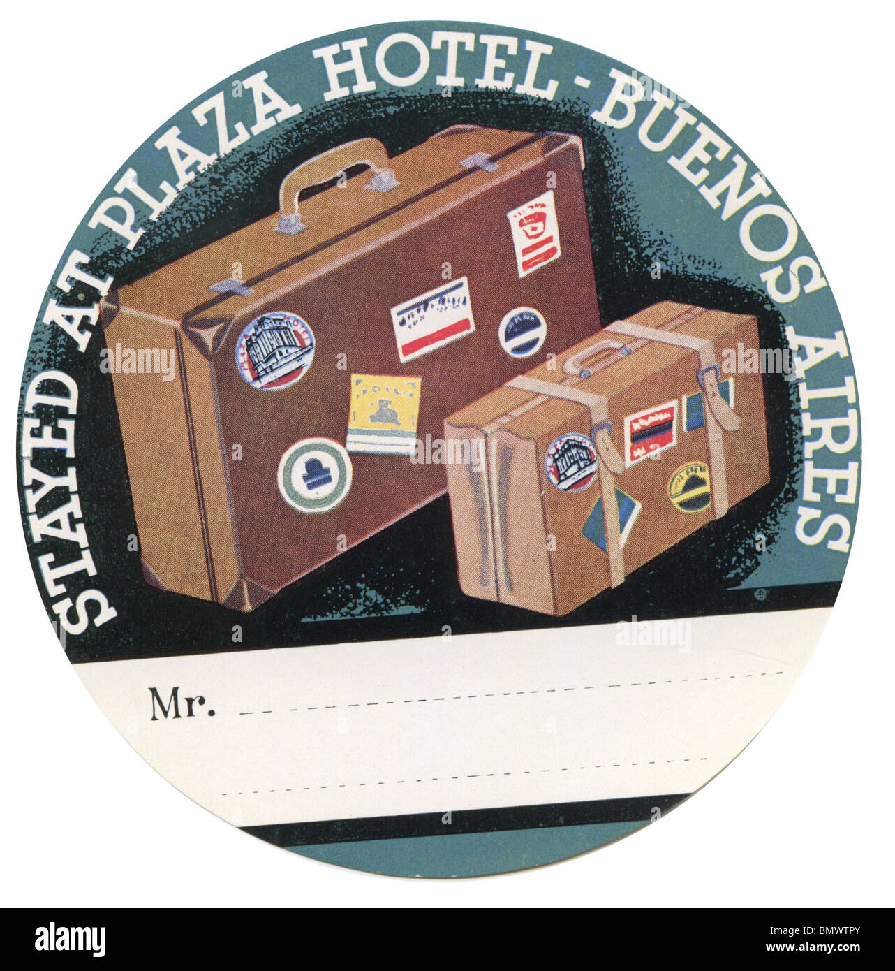 Étiquette Ancienne Hôtel Barbizon Plaza New York - Valise/luggage Label 19x11cm
