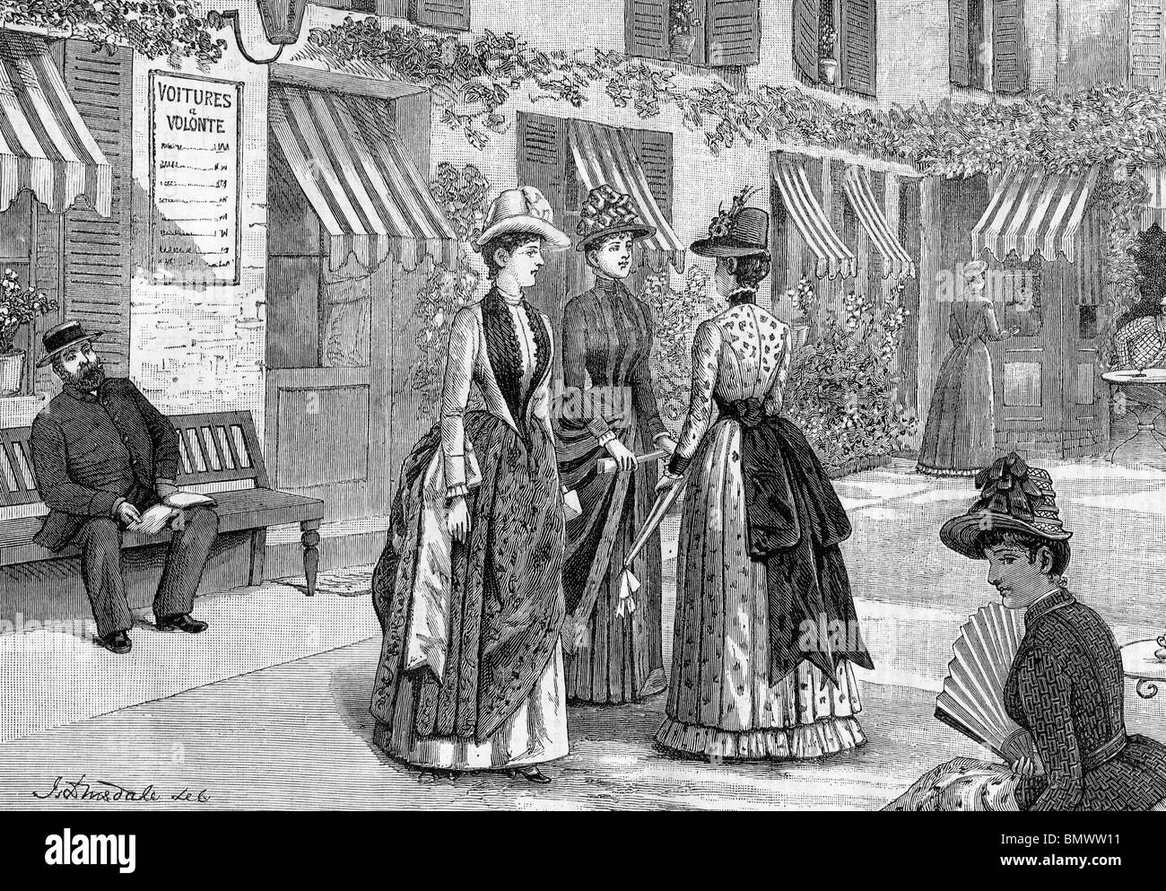 Outdoor Costumes, Late 1800's Stock Photo