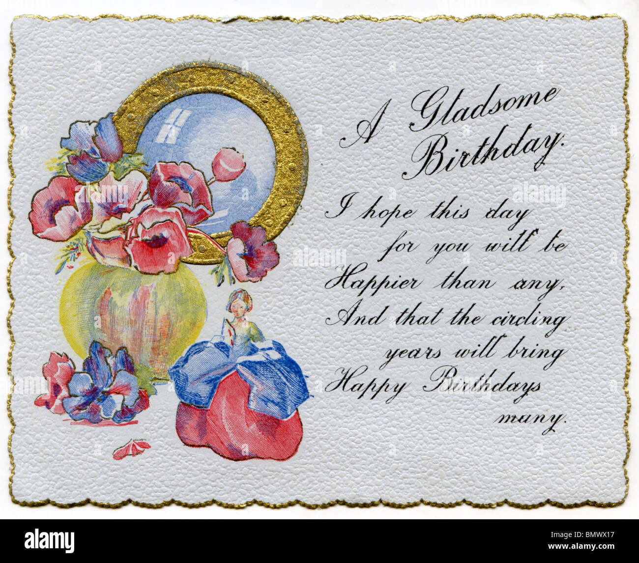 Birthday Card, 1932 Stock Photo Alamy