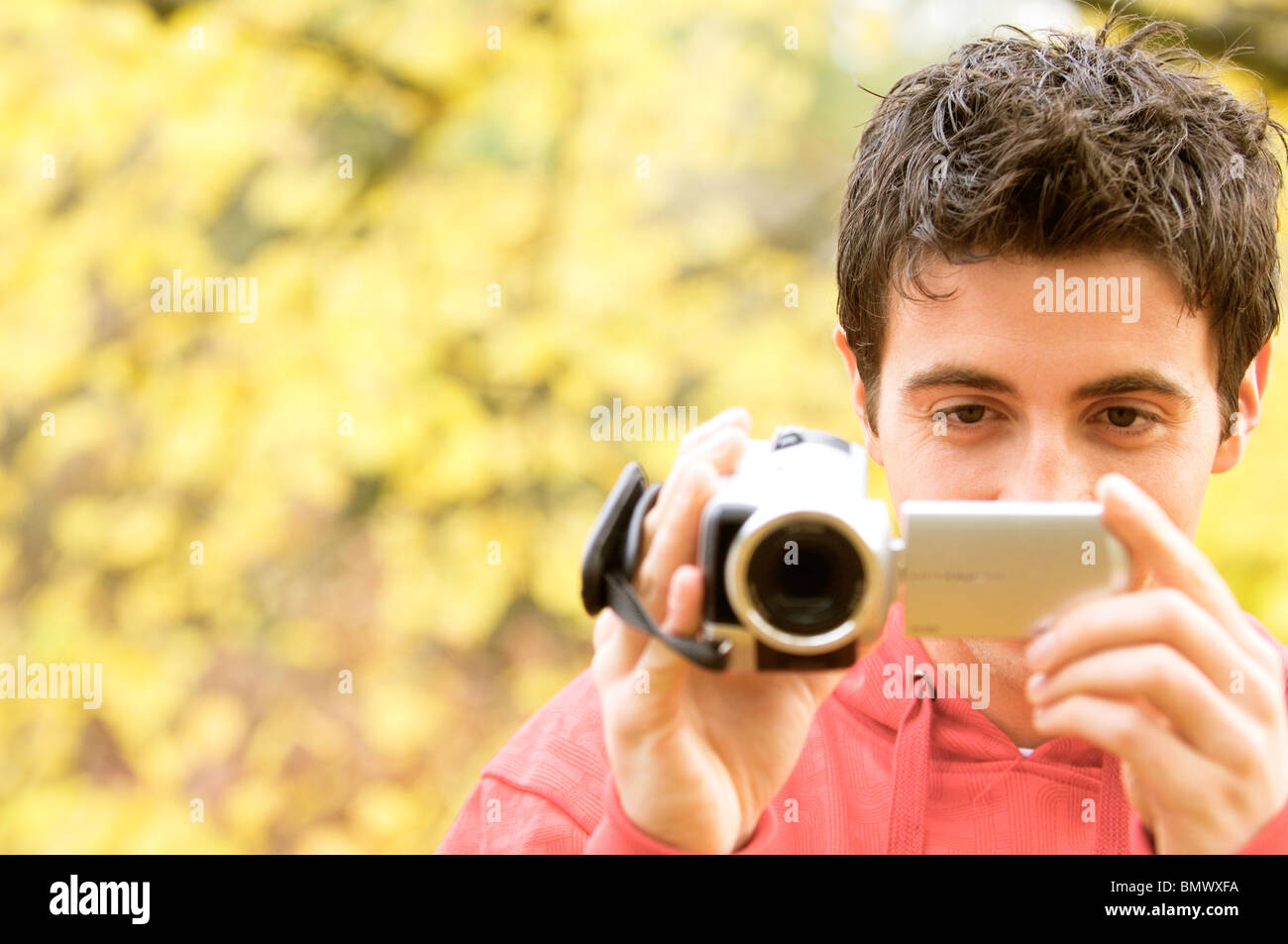 youth using camcorder Stock Photo Alamy