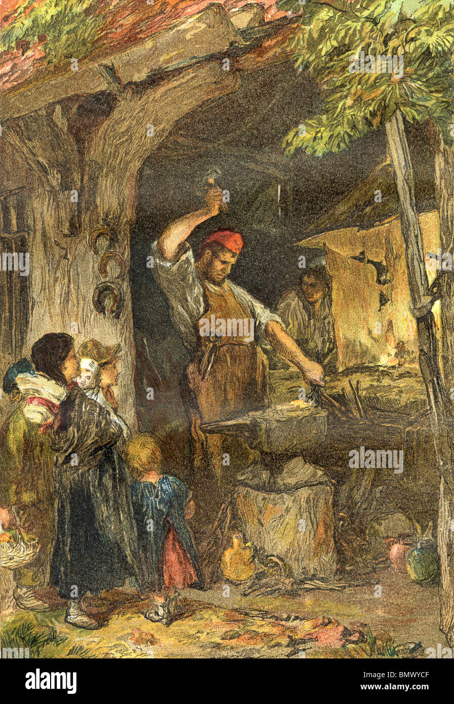 The Village Blacksmith Stock Photo Alamy