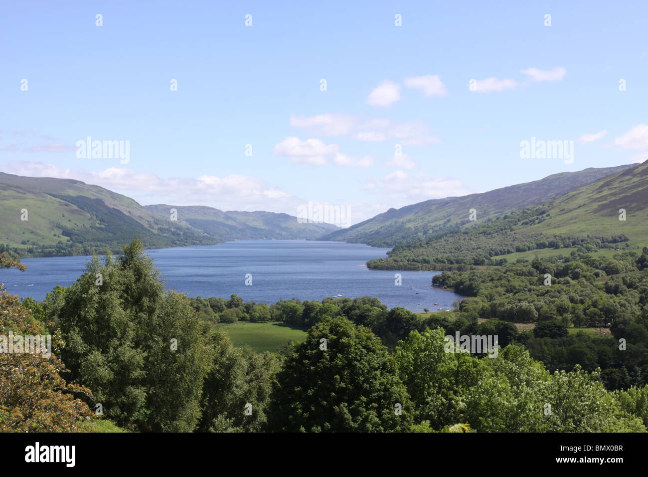 Elevated view of Loch Earn Scotland  June 2010 Stock Photo