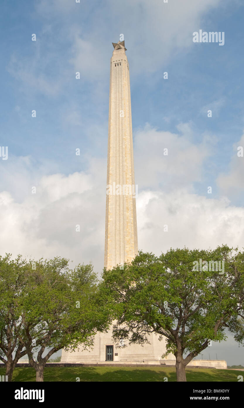 Texas, La Porte, San Jacinto Battleground State Historic Site, San Jacinto Monument, 570 feet tall Stock Photo