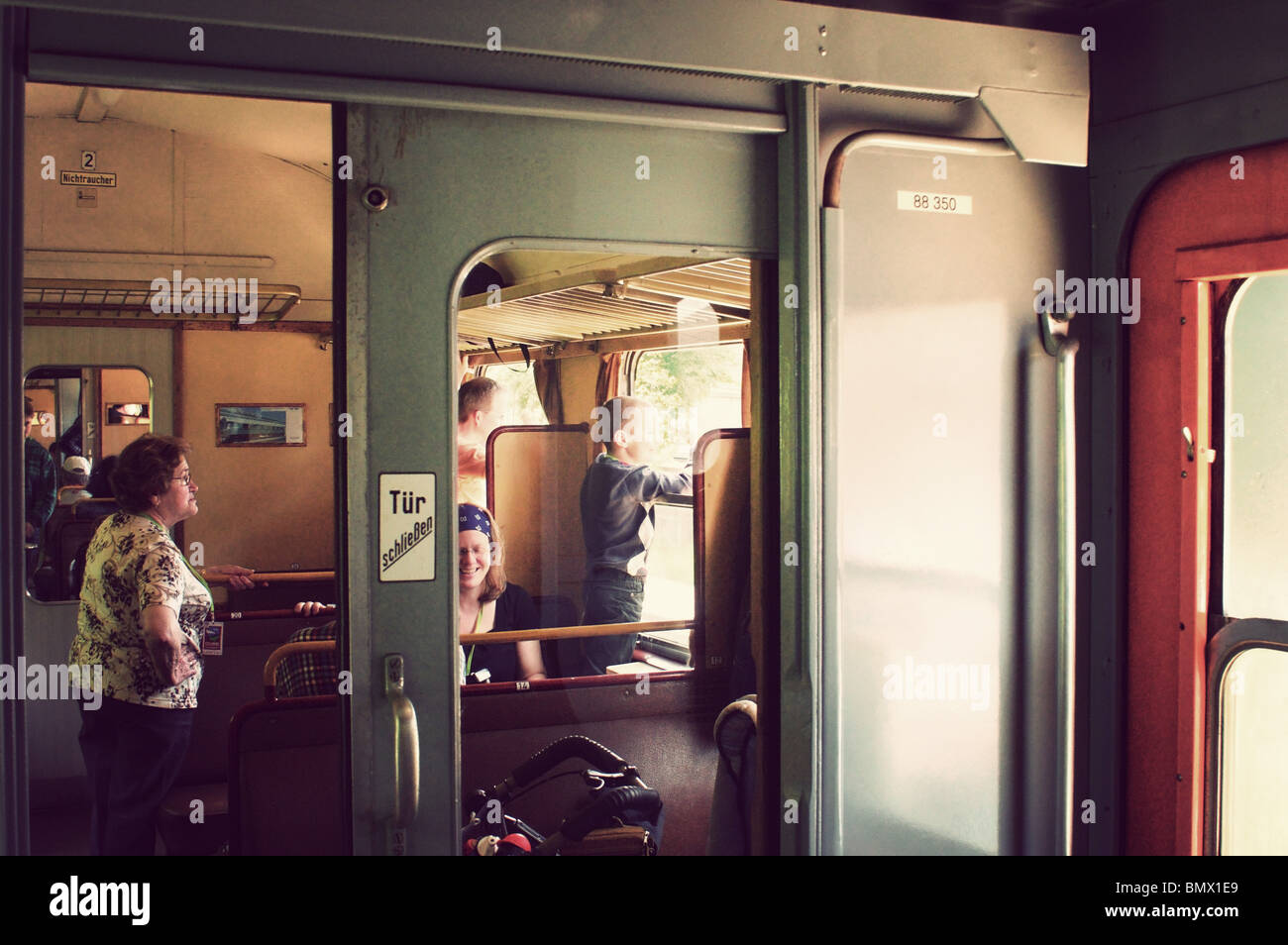 German 50s vintage Railroad Car , Donnerbuechse Stock Photo Alamy