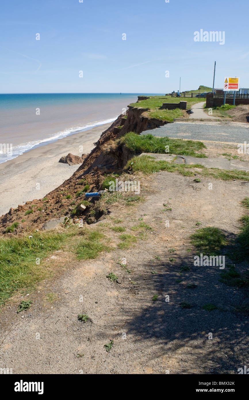 Coastal erosion, North Sea coast, Aldbrough, East Riding of Yorkshire