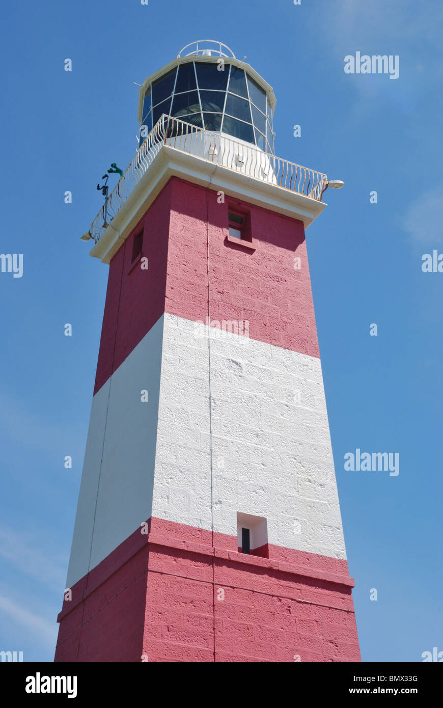 Lighthouse on Bardsey Island, North Wales Stock Photo