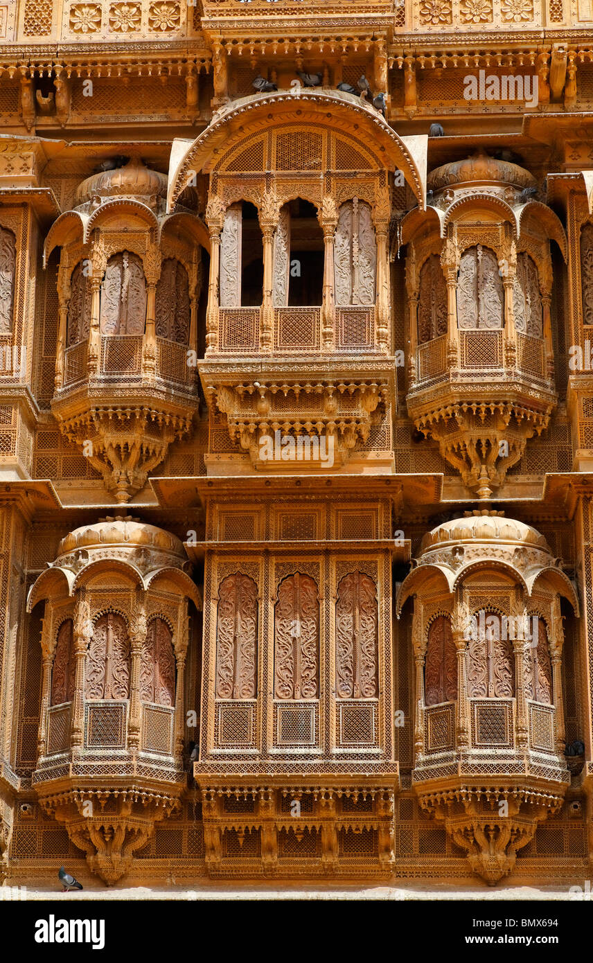 Haveli inside Jaisalmer Fort, Jaisalmer, Rajasthan, India Stock Photo