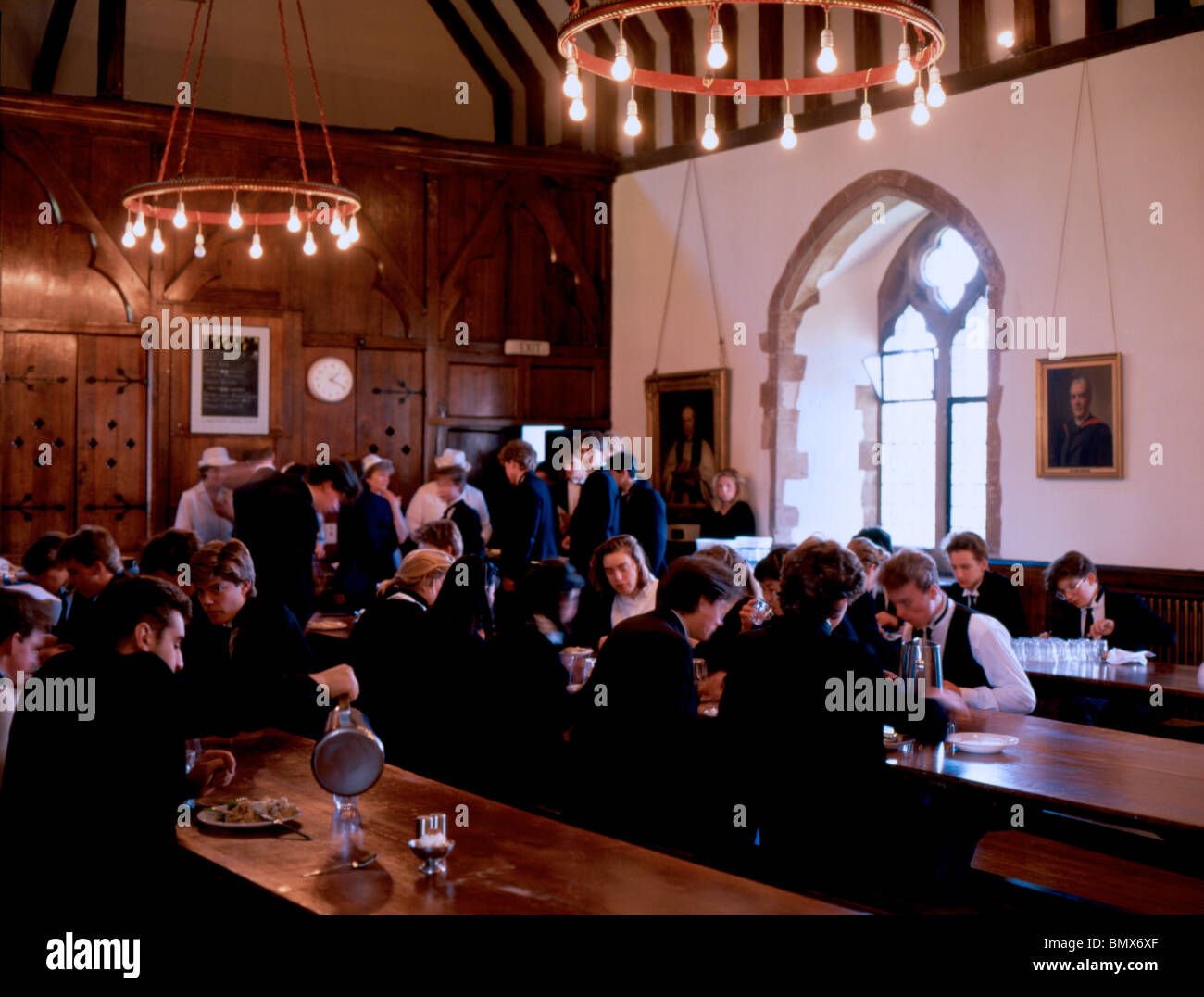 The King's School Canterbury dining hall 1980's Stock Photo Alamy