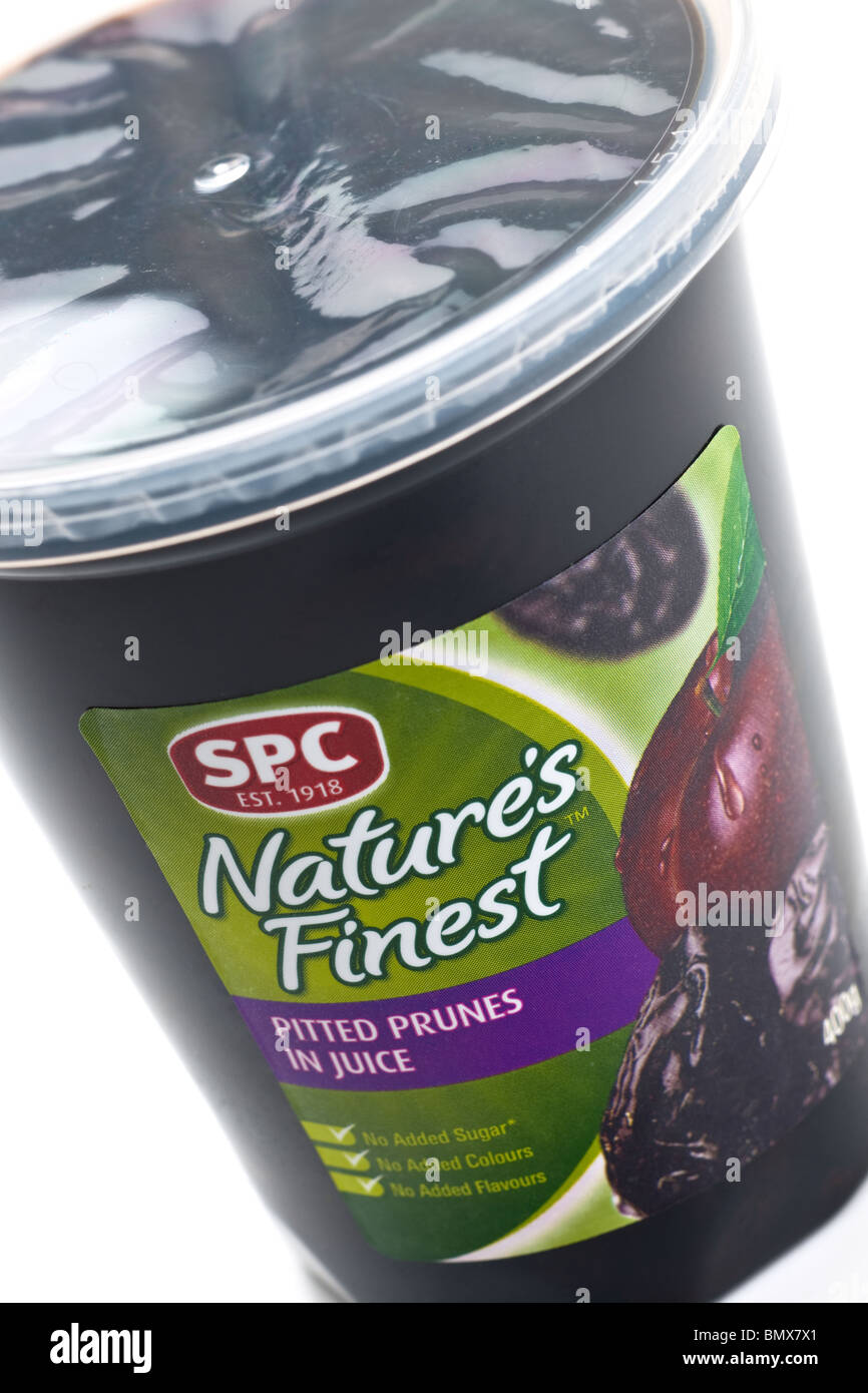 Carton of spc natures finest pitted prunes Stock Photo