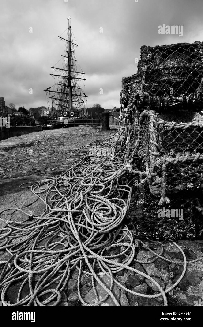 Charlestown Harbour, (St Austell) Cornwall,southwest England,UK. Stock Photo