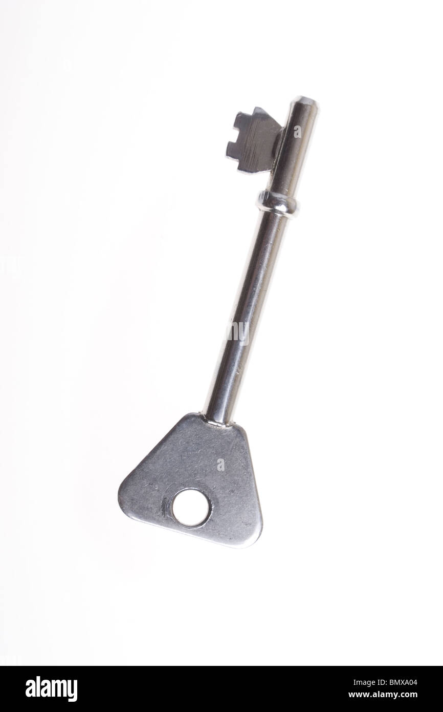 metal key to a lock Stock Photo