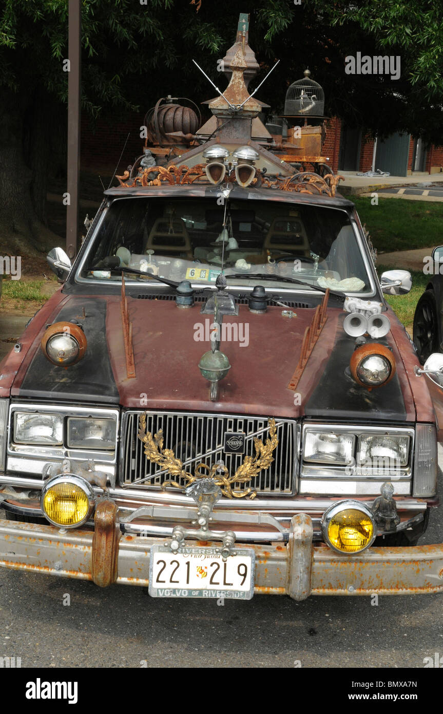 Unusual car parked in a parking lot in Greenbelt, Maryland USA Stock