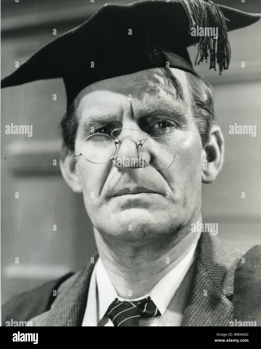 WILL HAY (1888-1949)  English comedian and film director as science teacher William Lamb in "The Ghost of St. Michael's" a 1941 Ealing Studios film Stock Photo