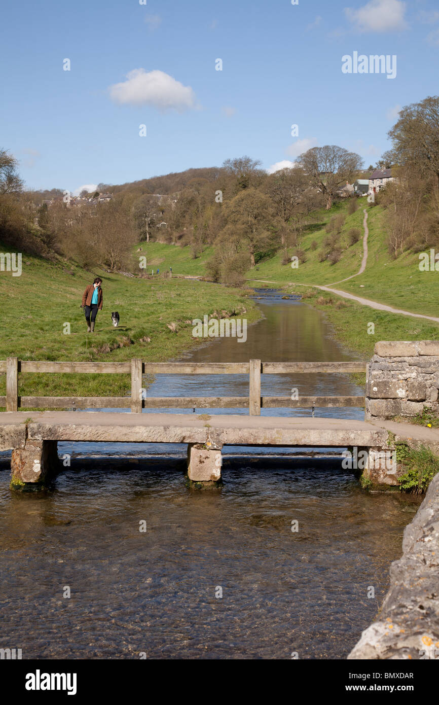 Bradford Dale in the White Peak district of Derbyshire Stock Photo