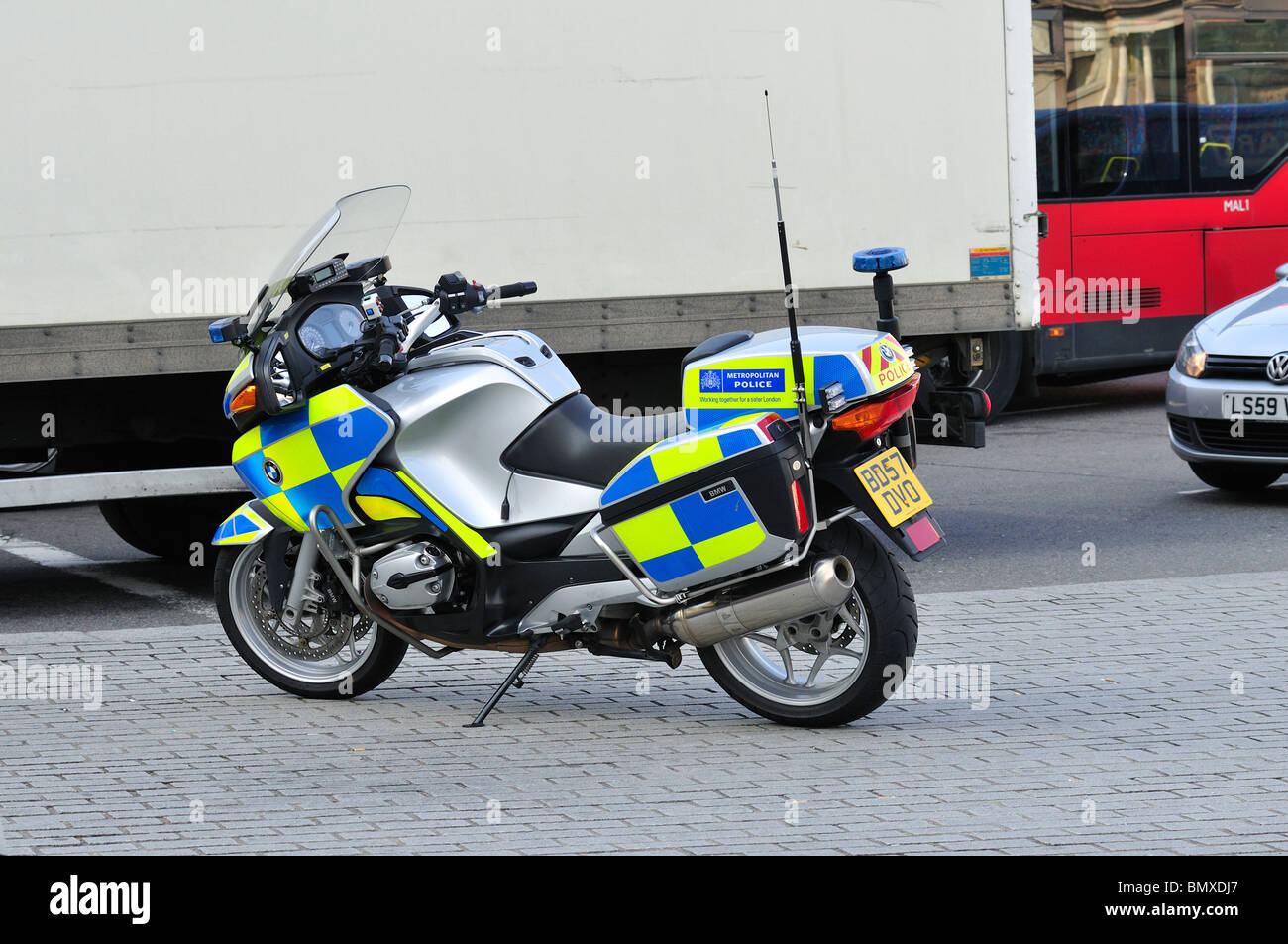 Metropolitan Police Motorcycle, London, United Kingdom Stock Photo