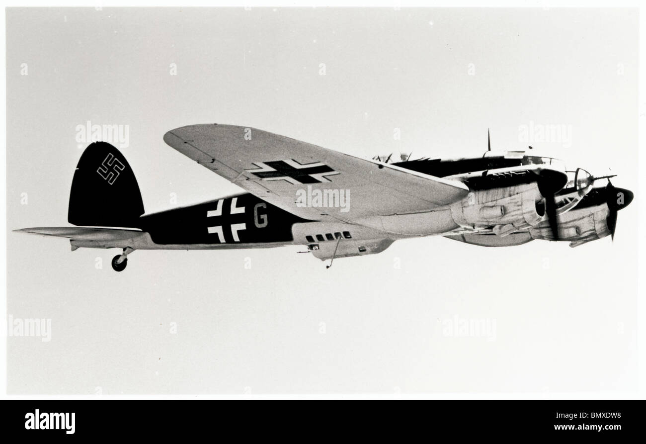 Heinkel 111 Luftwaffe WW2 Aeroplane Stock Photo