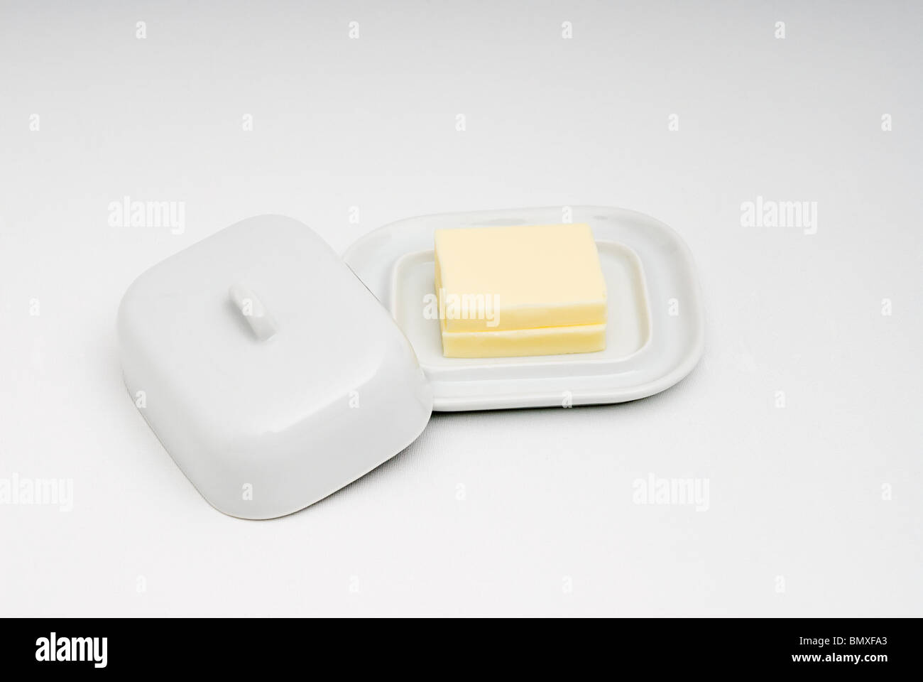 Butter in butter dish Stock Photo Alamy