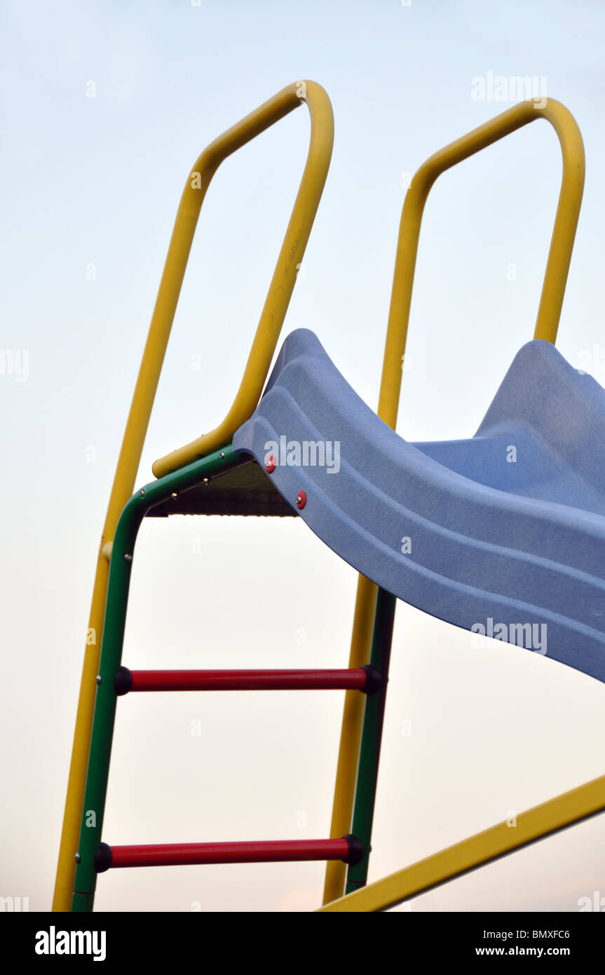 Closeup of a colorful slide with ladder Stock Photo Alamy