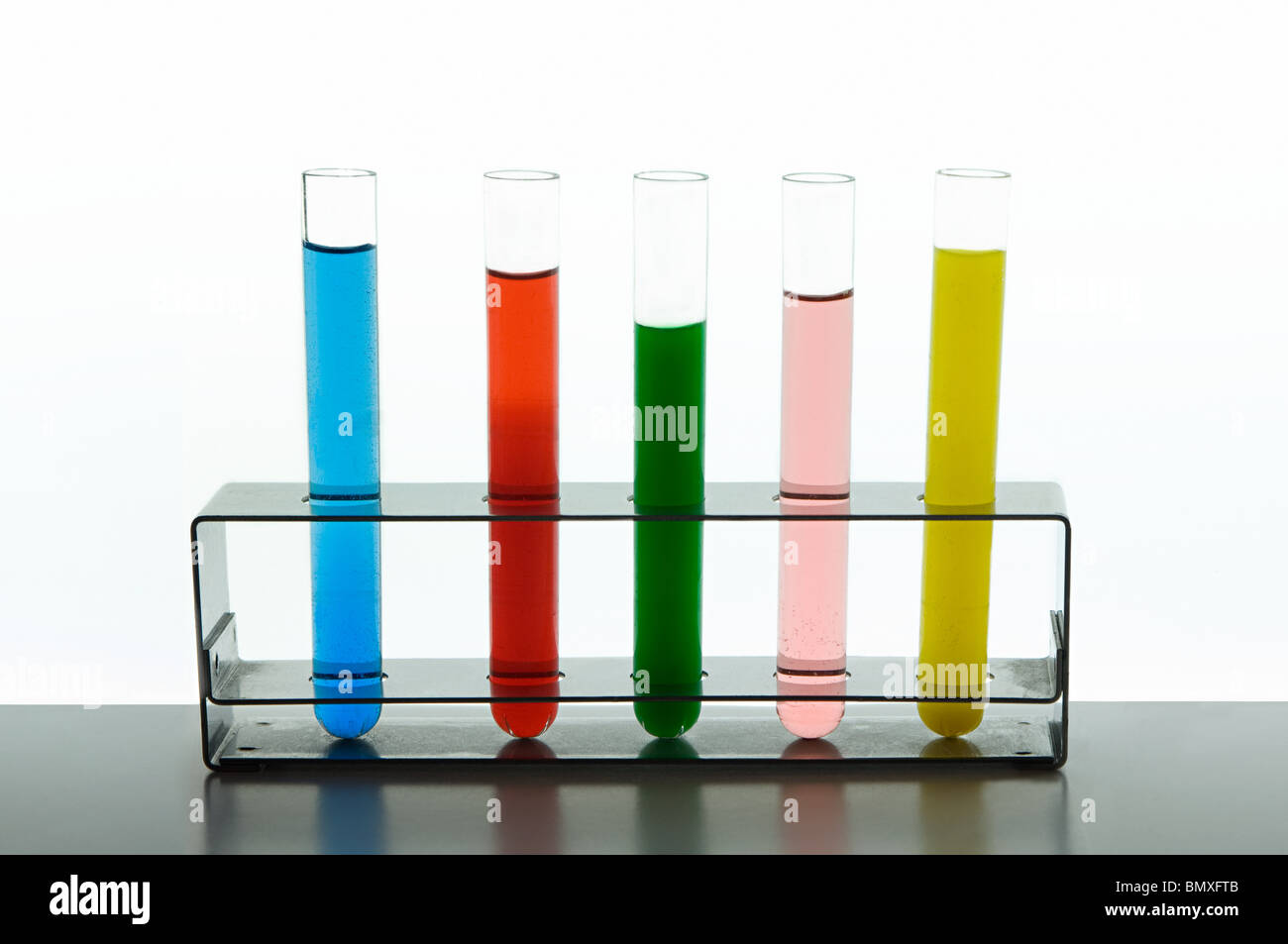 Colored liquids in test tubes Stock Photo Alamy
