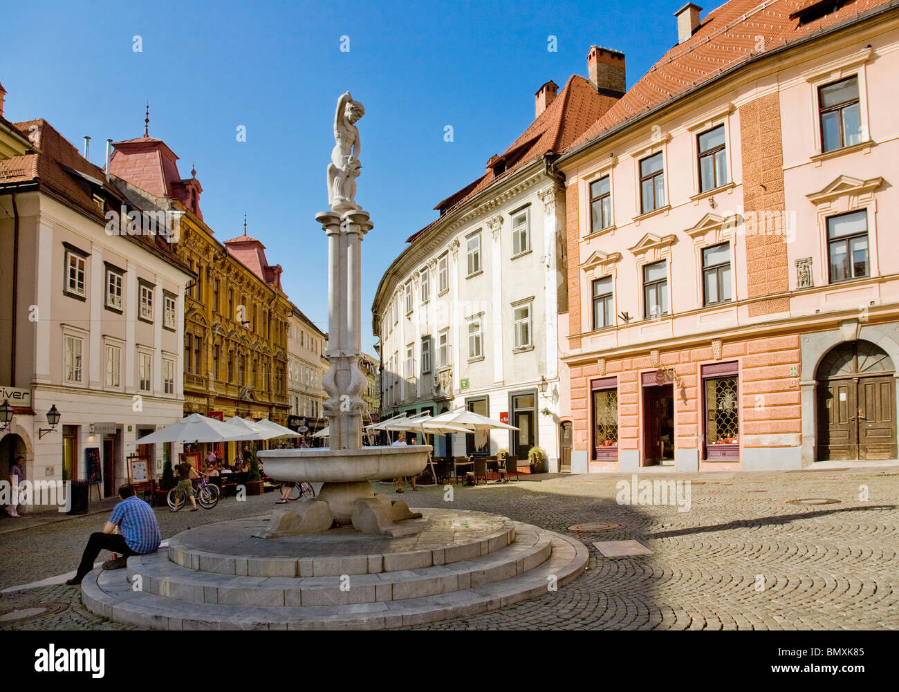 Europe Slovenia Ljubljana Old Town Stock Photo