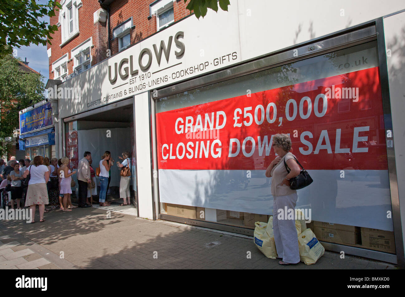 Uglows Grand closing down sale, Chingford, Waltham Forest, London GB UK Stock Photo