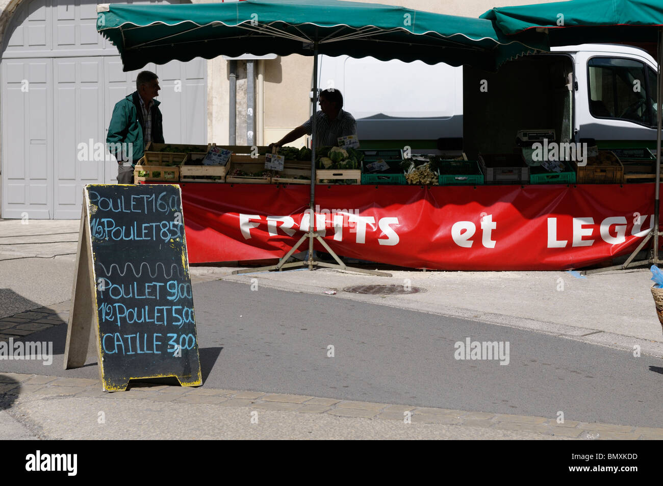 Stock Photo Of A Deserted French Farmers Market Stall Stock Photo