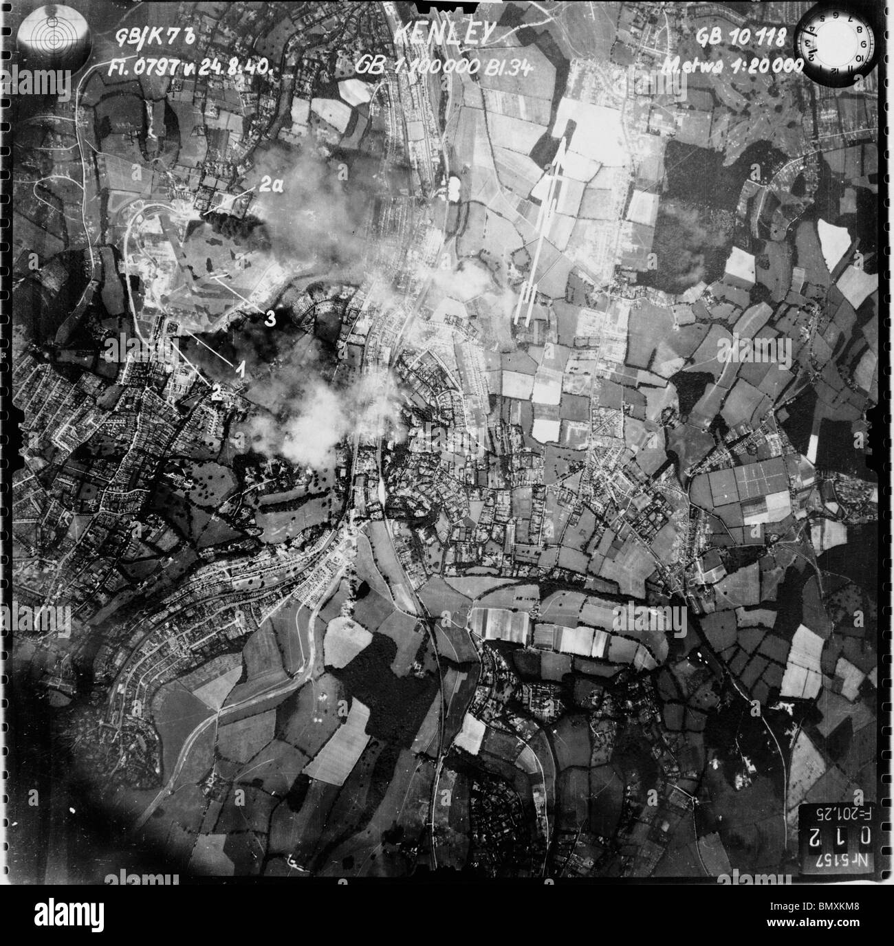 Kenley - Surrey 24th August 1940 Bomb Attack on Kenley RAF Station Stock Photo