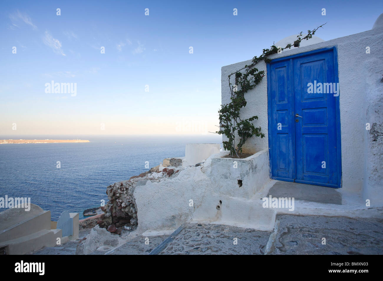 Greece, Cyclades, Santorini, Oia Town Stock Photo