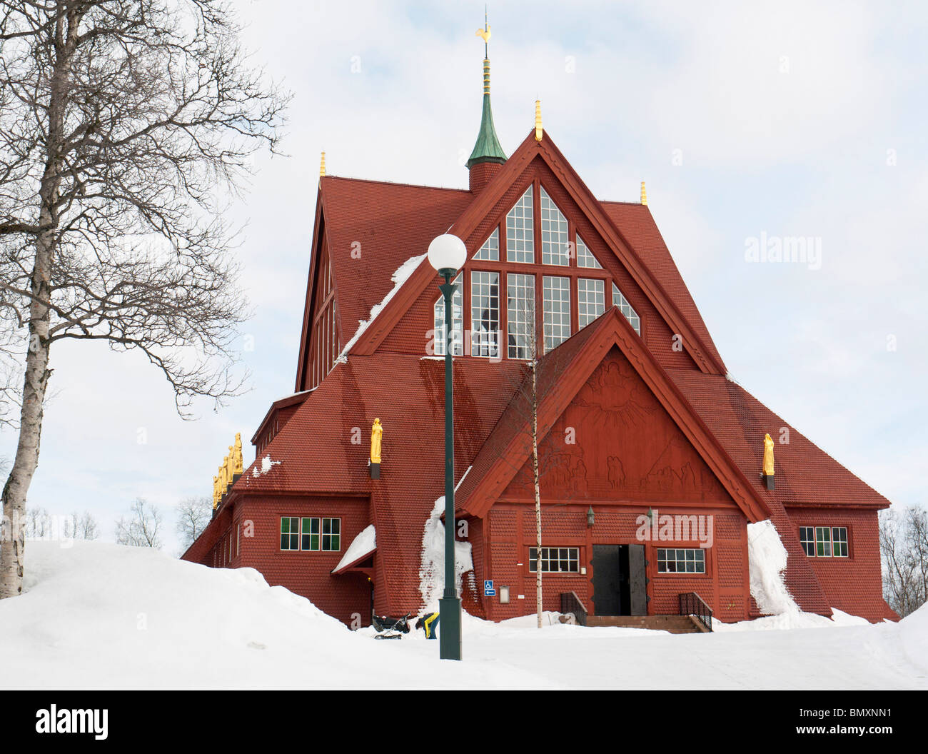 The Kiruna church, mostly made from wood, which was inaugurated in 1912. Stock Photo