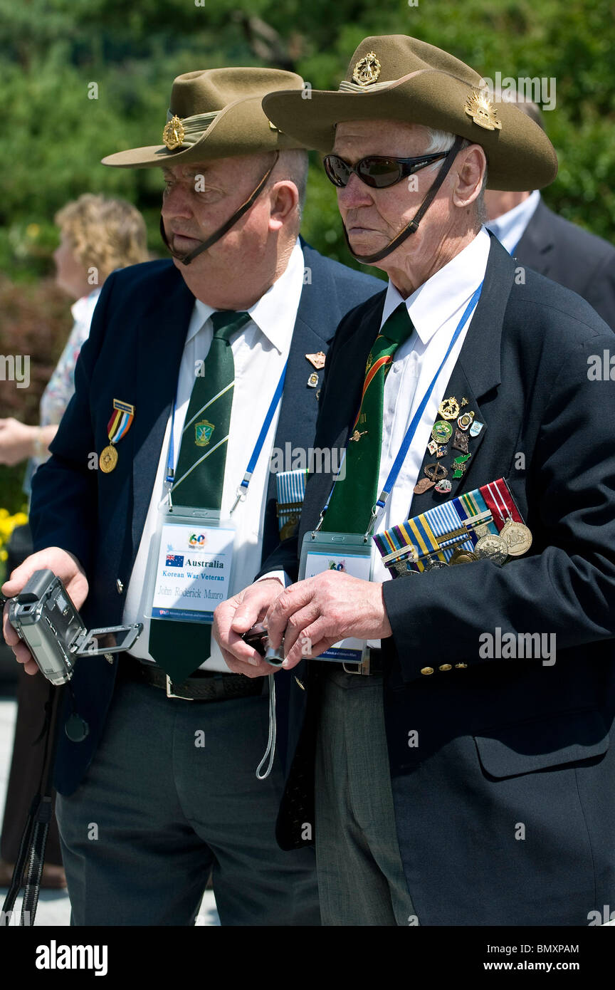 John Murro (left) and John Dusco, Korean War veterans from Australia, take  part in events commemorating Korea War Stock Photo - Alamy